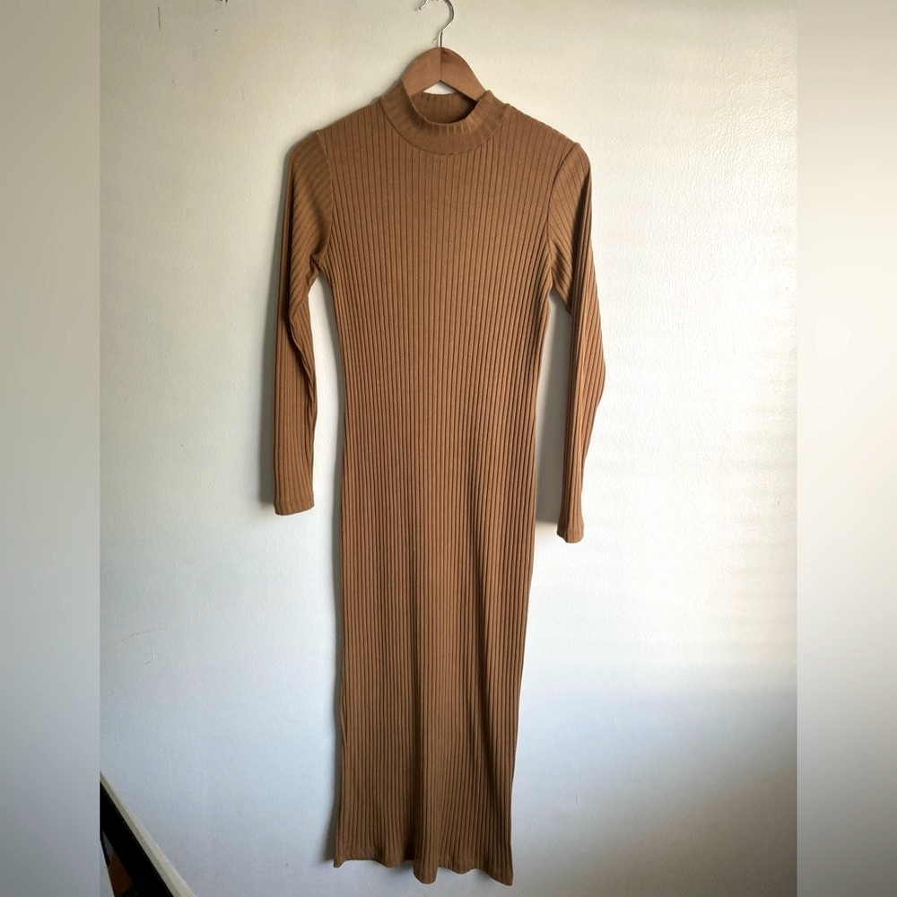 ASOS Camel Ribbed Knit Top